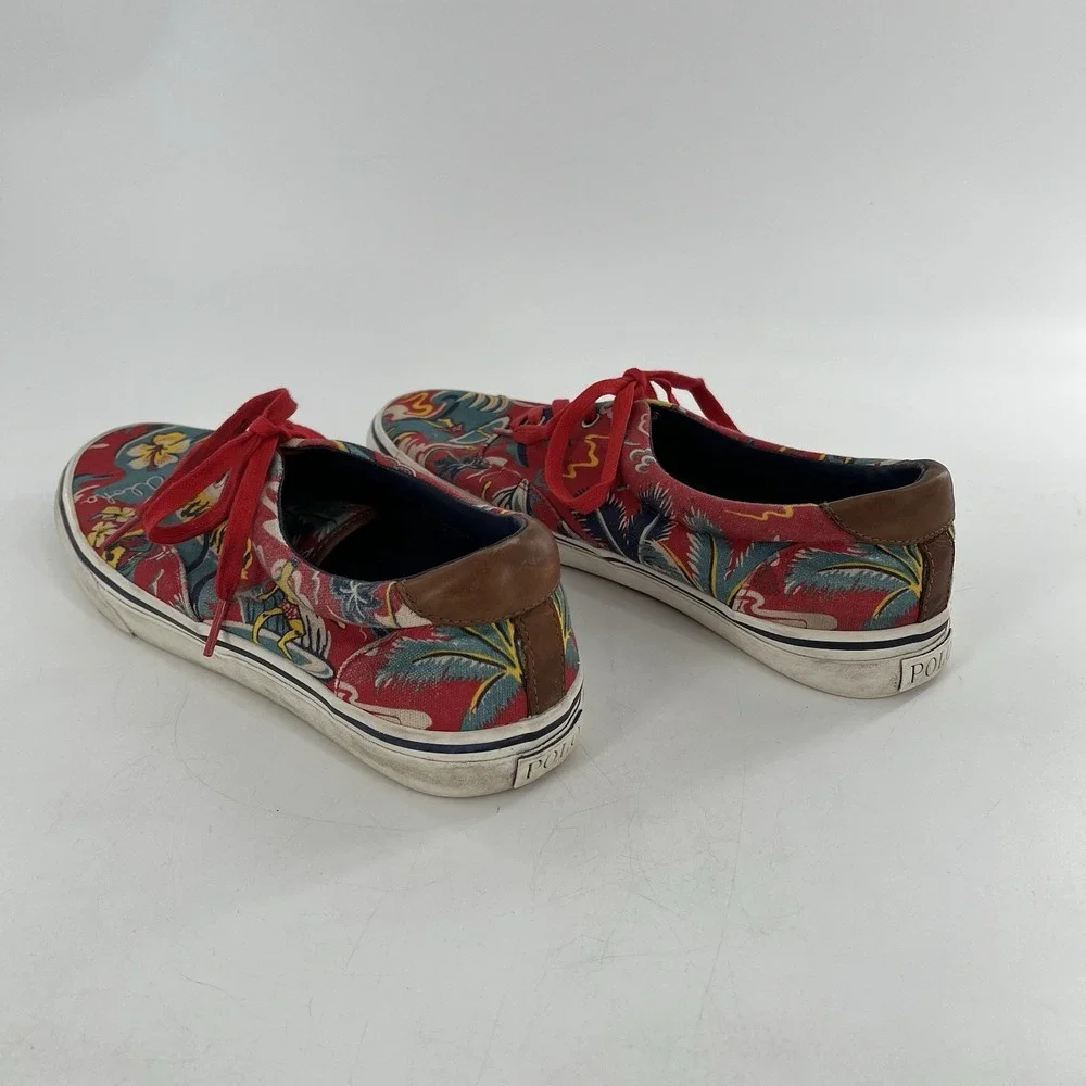 Polo Ralph Lauren Canvas Mens Sneaker Hoffman Thorton Boat Lace Up 10.5 Hawaiian